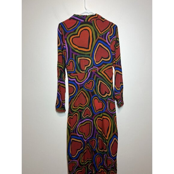 Farm Rio NWT Rainbow Wild Hearts‎ Maxi Dress Size Small - Picture 7 of 11
